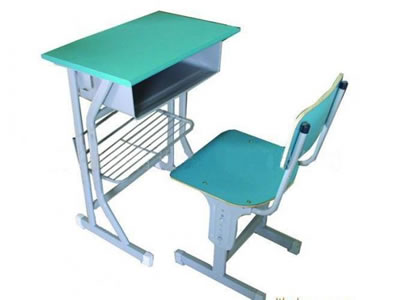 新式蓝色单人课桌椅（厂家）